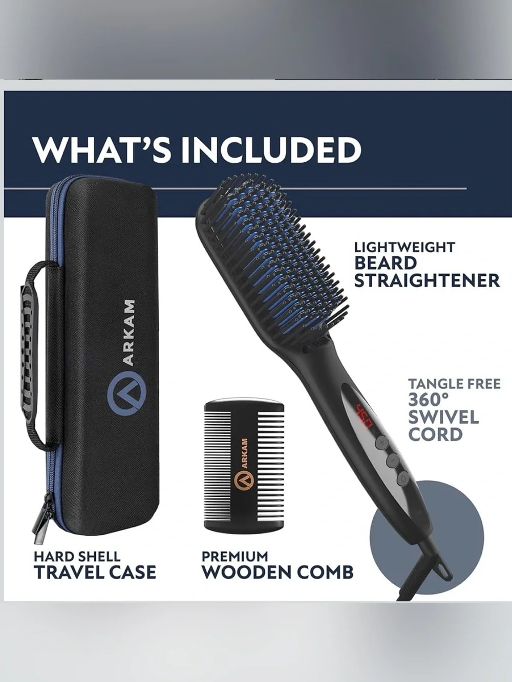 Arkam Beard Straightener Brush for MEN